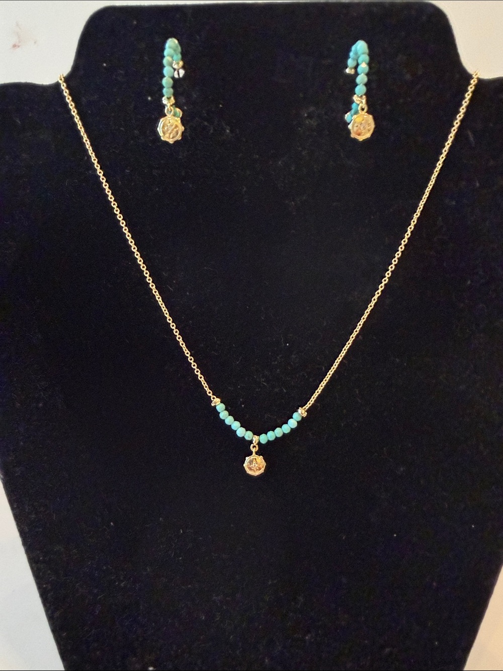 Kendra Scott

Gold Chain Necklace and Earrings Set with Turquoise Beads
